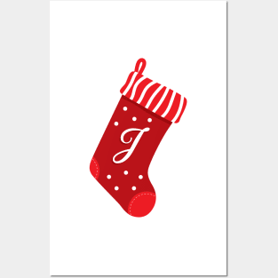 Christmas Stocking with the Letter J Posters and Art